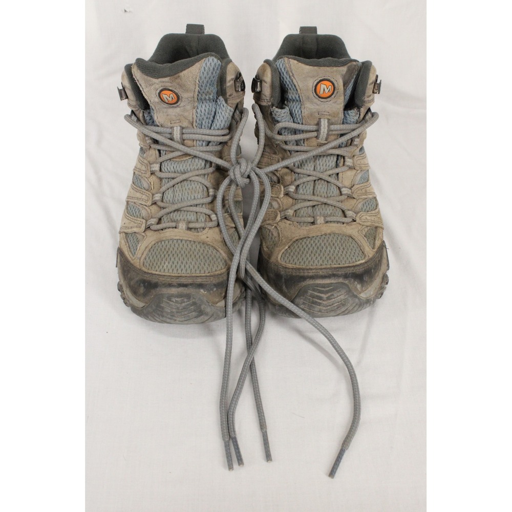 Merrell Hiking Boots Moab 2 Mid Womens 9.5 Grey Suede Vibram
